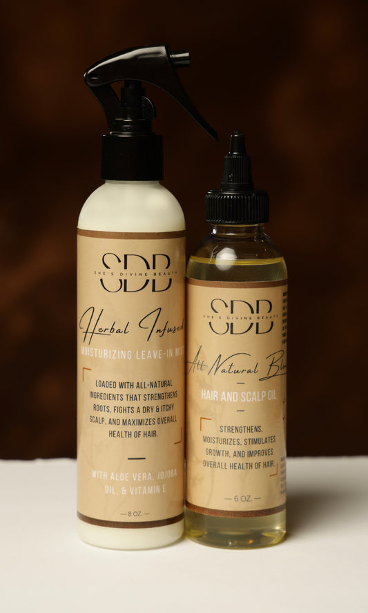 Herbal Infused Hair Mist + All Natural Blend Oil Bundle
