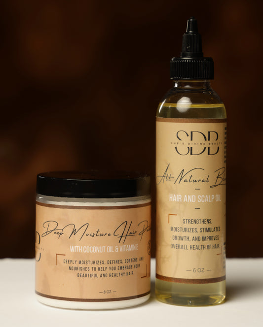 Deep Moisture Hair Pudding + All Natural Blend Oil Bundle
